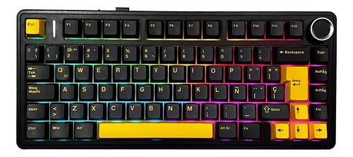 Teclado Gamer Mecánico Español Inalámbrico Aula F75 75%, Rgb, Switches Reaper Pre-lubricados,2.4ghz/usb-c/bt, Ergonómico, Compatible Con Pc/mac/ps/xbox/switch, Wooting One Azul Oscuro Español España — foto 2