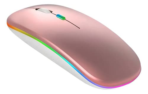 Mouse Inalambrico Rgb Motomo Ap-01 Recarga 1600 Dpi Rosa