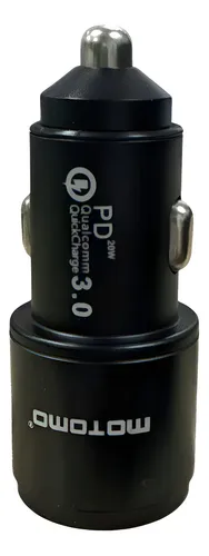 Cargador De Auto Usb C Y Usb 42.5 Carga Rapida 3.0 Motomo Negro