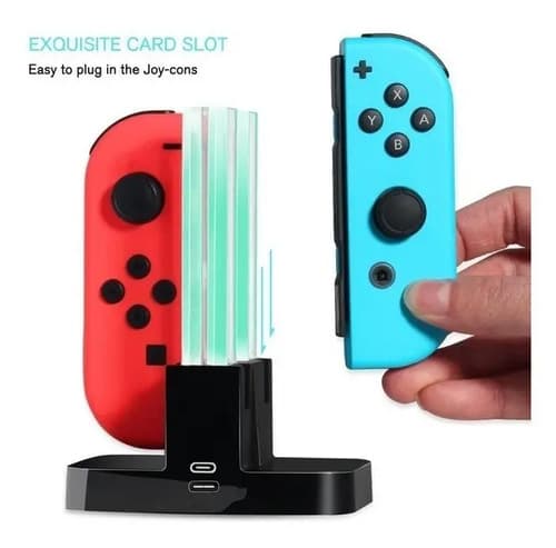 Cargador Nintendo Switch Dobe Para 4 Joy-con Con Led Ns Dock — foto 3
