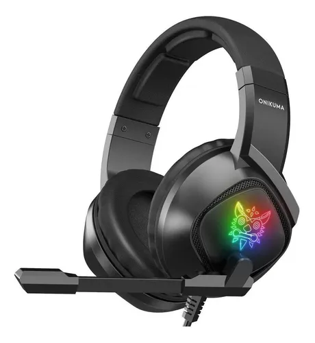 Audífonos Gamer Onikuma K19 Negro Con Luz  Rgb Led Negro