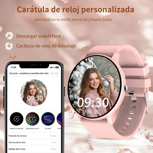 Smartwatch Lige Zl02d Display De 1.39  Con Correa De Silicona Con Correa Color Rosa — foto 5