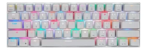 Teclado Motospeed Qwerty Outemu Red Inglés Us Color Blanco Con Luz Rgb