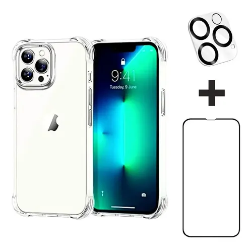 Pack Carcasa Transparente Vidrio Templado iPhone 13 Pro/max