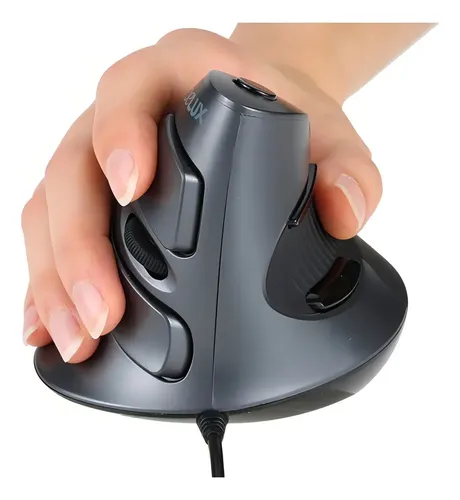 Mouse Delux M618 Vertical Ergonómico 6 Botones Negro — foto 2