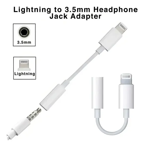 Adaptador Lightning Para iPhone A Jack 3.5mm Para Audifono Color Blanco — foto 5