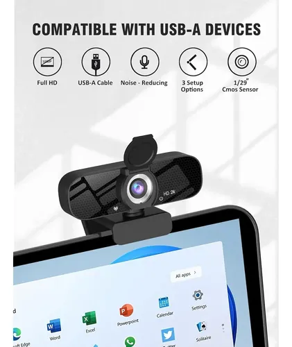 Camara Web 2k 1440p Calidad Mac/windows Con Tripode Negro — foto 2
