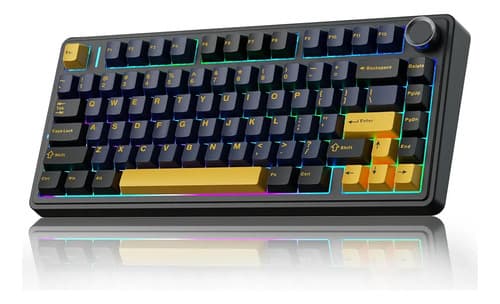 Teclado Gamer Mecánico Inalámbrico Aula F75 Rgb Switches Intercambiables Usb-c Thunder Black Inglés Us