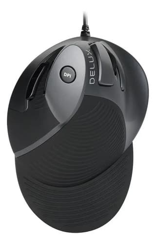 Mouse Delux M618 Vertical Ergonómico 6 Botones Negro — foto 3
