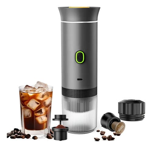 Cafetera Portátil Maquina Expresso 3 En 1 Mini Recargable Color Gris