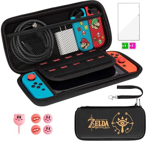 Bolso Case Zelda Nintendo Switch V1 V2 + Mica De Vidrio  — foto 2
