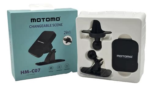 Soporte Magnético Celular, 2 En 1, 360° Para Auto Motomo Color Negro — foto 2
