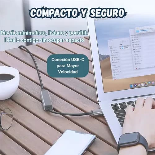 Adaptador De Red Audeos Usb Tipo C Rj45 Ethernet Gigabit 1000mbps — foto 6