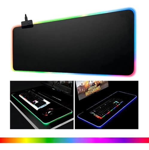 Mouse Pad Gamer Gms X5 80x30cm Fibra Negro Rgb Led Antideslizante — foto 3