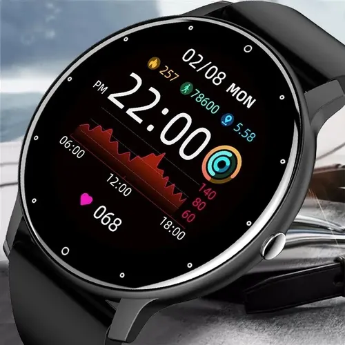 Zl02 Reloj Inteligente Smartwatch Deporte Act Cardiaca Negro Mesh — foto 2