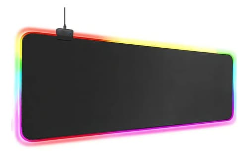 Mouse Pad Gamer Gms X5 80x30cm Fibra Negro Rgb Led Antideslizante