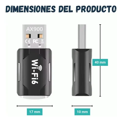 Adaptador Wifi Bluetooth Usb 5g 5ghz 900 Mbps Tarjeta Antena — foto 6