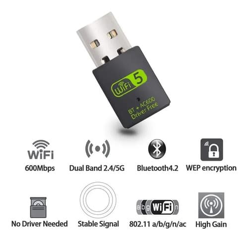 Usb Wifi Bluetooth 4.2 600 Mbps Dual Band 2.4 5ghz — foto 2