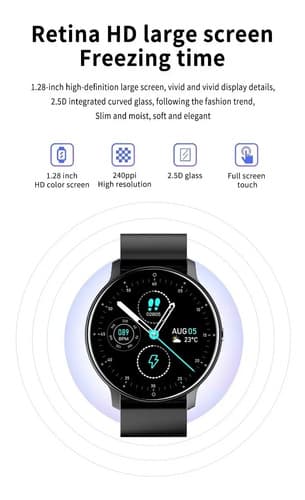 Zl02 Reloj Inteligente Smartwatch Deporte Act Cardiaca Negro Mesh — foto 5