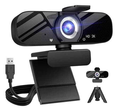 Camara Web 2k 1440p Calidad Mac/windows Con Tripode Negro