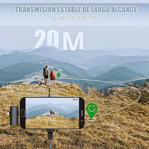 Micrófono Arcashopping Lavalier Inalámbrico Dual Con Usb-c Para iPhone Negro — foto 6