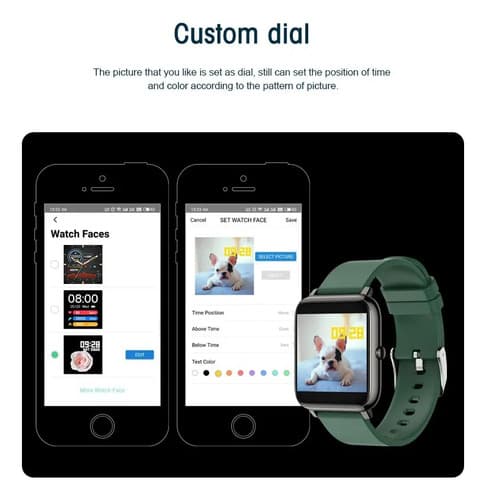 Smartwatch C&h P22 Deportivo Impermeable De 1.4  Con Correa Verde De Silicona Verde Oscuro — foto 4