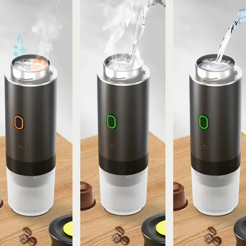 Cafetera Portátil Maquina Expresso 3 En 1 Mini Recargable Color Gris — foto 5