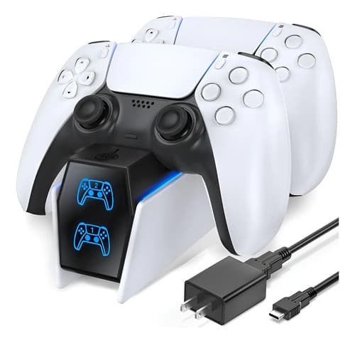 Estación De Carga Dual Para Control Ps5 Dualsense / Edge Blanco