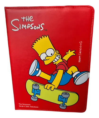 Funda Universal Tablet Simpsons Protector 7'' 8'' Pulgadas Rojo Bart