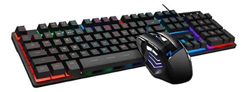 Kit Gamer Alámbrico Rgb Teclado + Mouse Motomo Mod. An-300 Negro