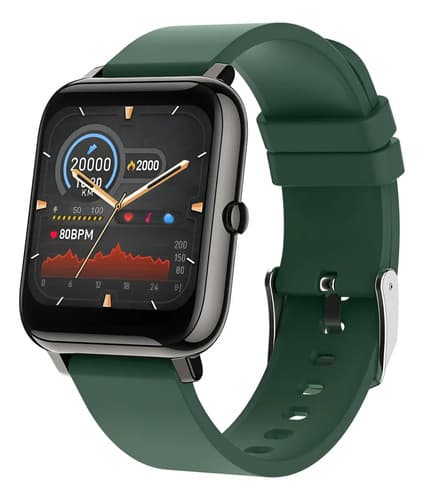 Smartwatch C&h P22 Deportivo Impermeable De 1.4  Con Correa Verde De Silicona Verde Oscuro