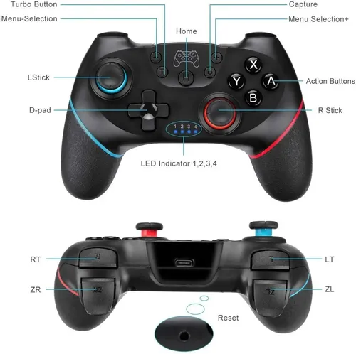 Control Gamepad Mando Compatible Nintendo Switch Inalámbrico Negro — foto 3
