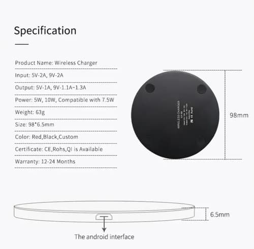 Cargador Inalámbrico Carga Rápida 10w Samsung iPhone Negro — foto 4