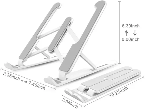Soporte Portátil Plegable Para Pc Notebook Macbook Tablet Blanco — foto 4