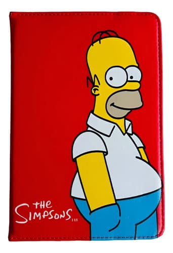 Funda Universal Tablet Simpsons Protector 9'' 10'' Pulgadas Rojo Homero