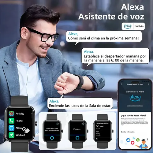 Reloj Inteligente Resistente Al Agua Para Hombres Y Mujeres Negro Mesh — foto 5