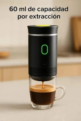 Cafetera Portátil Expreso 3 En 1 Cápsulas Nespresso Recargable 15 Bar Negra Negro — foto 2