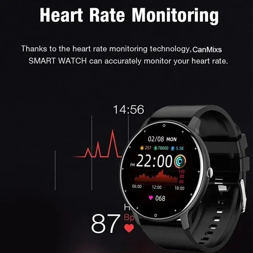 Zl02 Reloj Inteligente Smartwatch Deporte Act Cardiaca Negro Mesh — foto 4