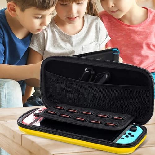 Bolso Case Pikachu Nintendo Switch V1 V2  + Mica De Vidrio — foto 3