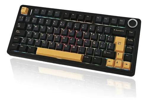 Teclado Gamer Mecánico Español Inalámbrico Aula F75 75%, Rgb, Switches Reaper Pre-lubricados,2.4ghz/usb-c/bt, Ergonómico, Compatible Con Pc/mac/ps/xbox/switch, Wooting One Azul Oscuro Español España