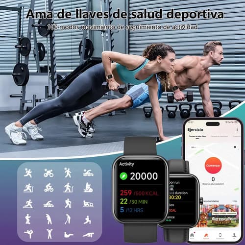 Reloj Inteligente Resistente Al Agua Para Hombres Y Mujeres Negro Mesh — foto 3