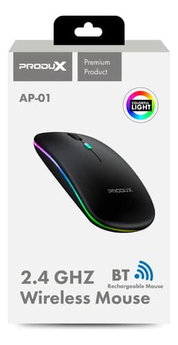 Mouse Inalambrico Rgb Motomo Ap-01 Recarga 1600 Dpi Negro — foto 2