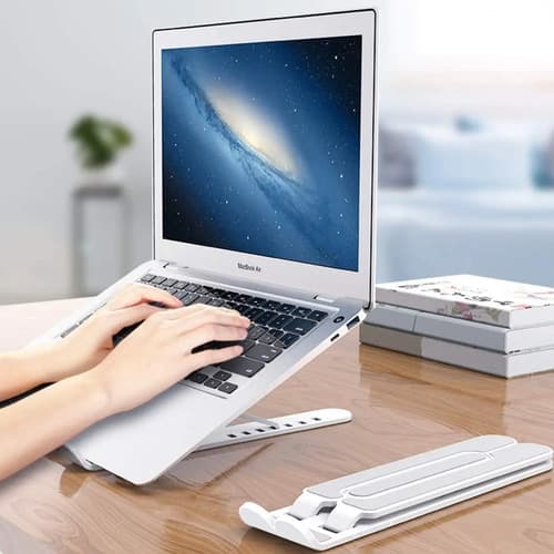 Soporte Portátil Plegable Para Pc Notebook Macbook Tablet Blanco — foto 2