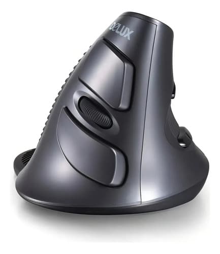 Mouse Delux M618 Vertical Ergonómico 6 Botones Negro