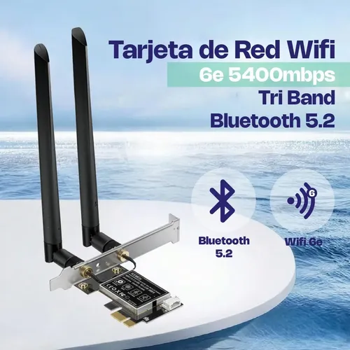 Tarjeta De Red Inalámbrica Wifi 6e 5400mbps Tri-band Con Bluetooth 5.2 - Amplia Compatibilidad — foto 2