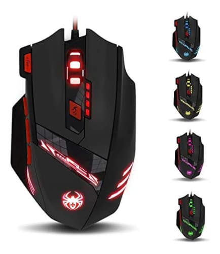 Zelotes T90 Gaming Mouse 9200 Dpi, 8 Botones Multi-moders Le Negro