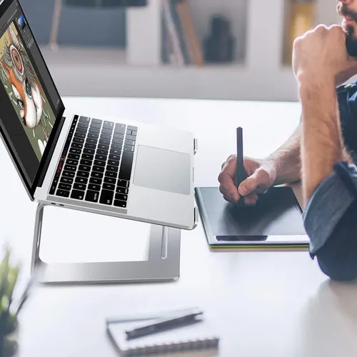 Soporte Aluminio Base Portatil Mac Macbook Notebook Dj 10-16 — foto 6
