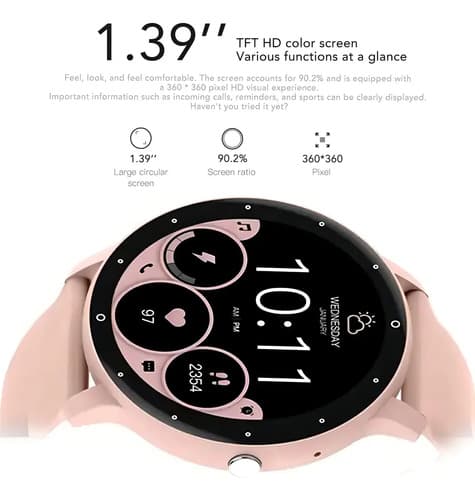 Reloj Inteligente Zwear Zl02 Pro Bt 5.2 Android Ios 1.3 Con Pantalla Rosa Rosa Pálido Negro — foto 2