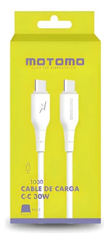 Cable Usb Tipo C A C Marca Motomo Carga Rápida 1m Blanco