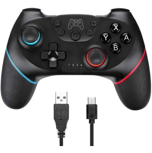Mando Gamepad Inalámbrico Compatible Nintendo Switch Y Pc Ergonomía Negro